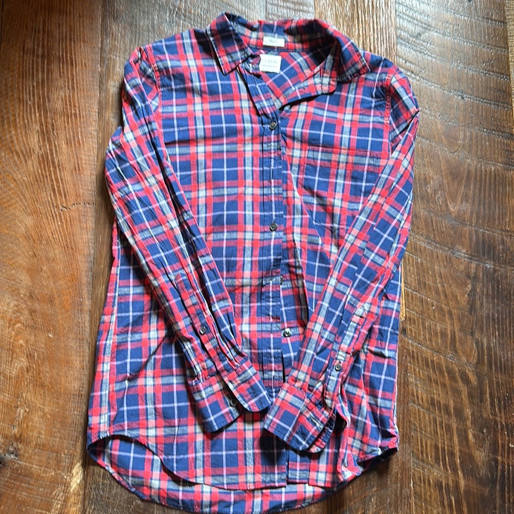 J Crew Factory plaid collar shirt.